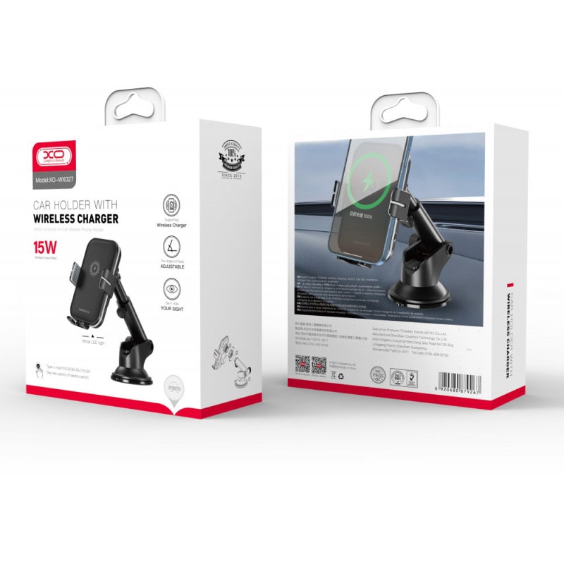 XO WX036 15W Wireless Charging In-Car Holder